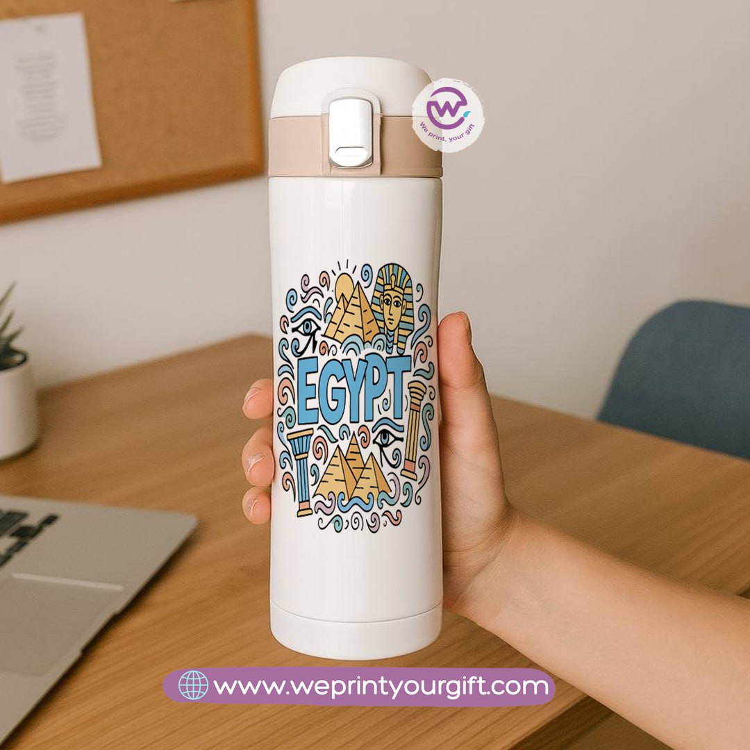 Slim Thermal Mug-Egyptian Pharaonic Design