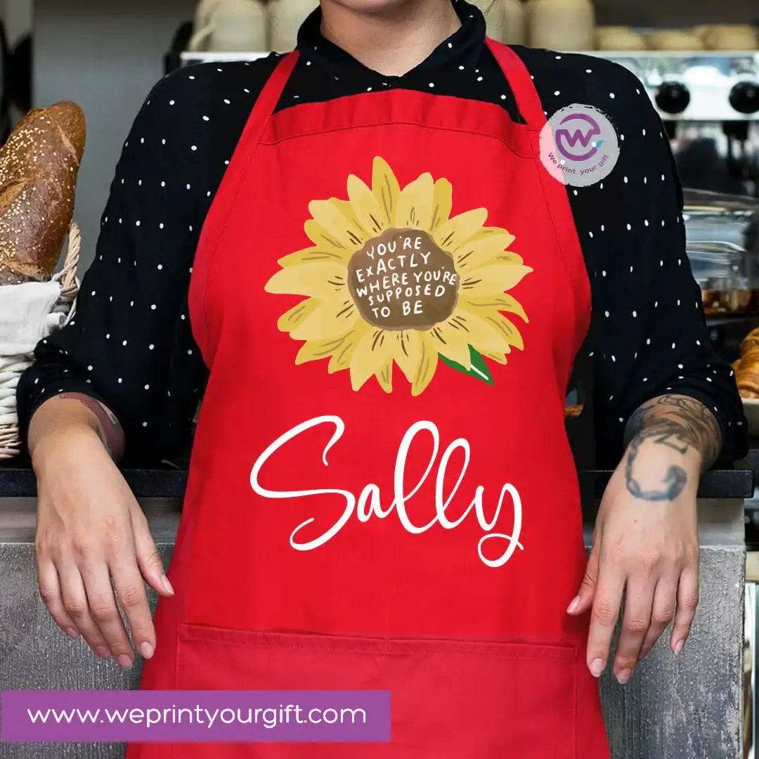 Personalized Name Apron – Heavy Cotton Cooking Apron with Pocket & Adjustable Tie - WE PRINT