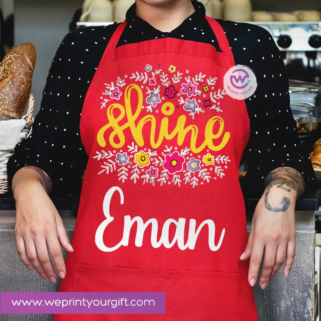 Motivational Personalized Apron – Custom Name Heavy Cotton Kitchen Apron with Pocket - WE PRINT