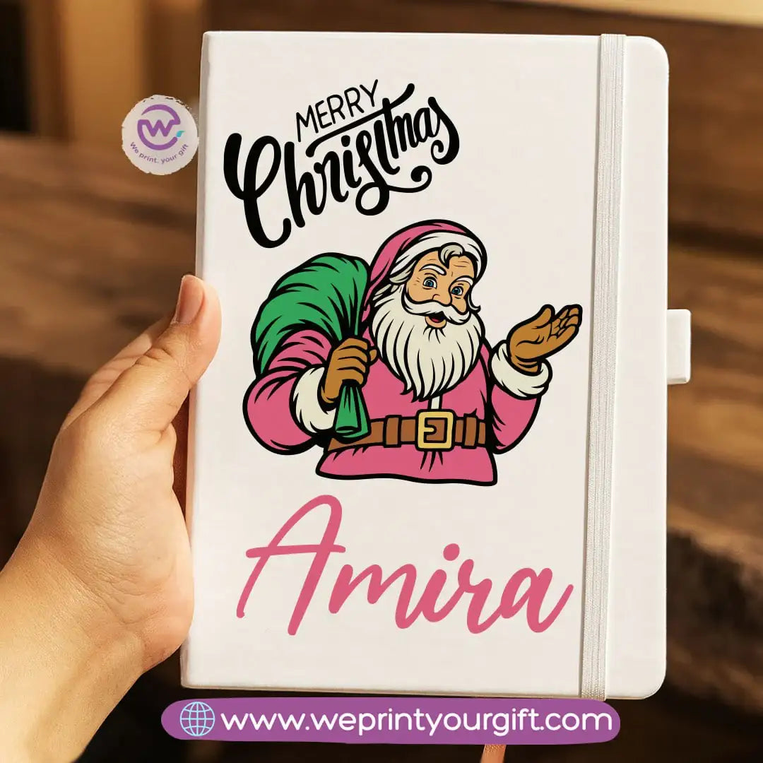 Personalized Hard Cover Rubber Notebook – Winter & Christmas Designs - WE PRINT