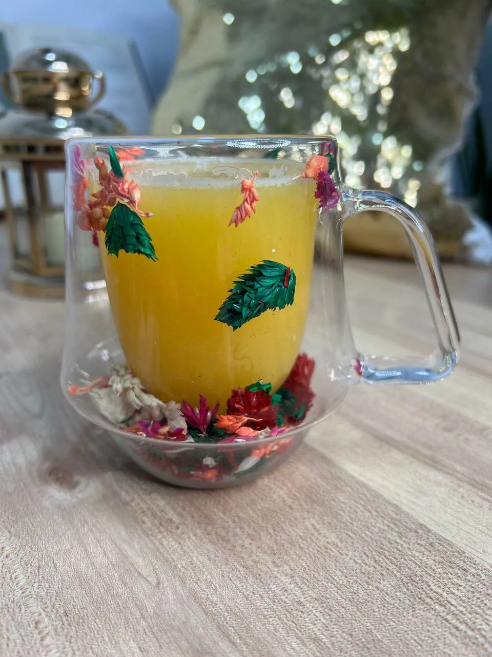 Floral double wall mug- Deep - Customization Option