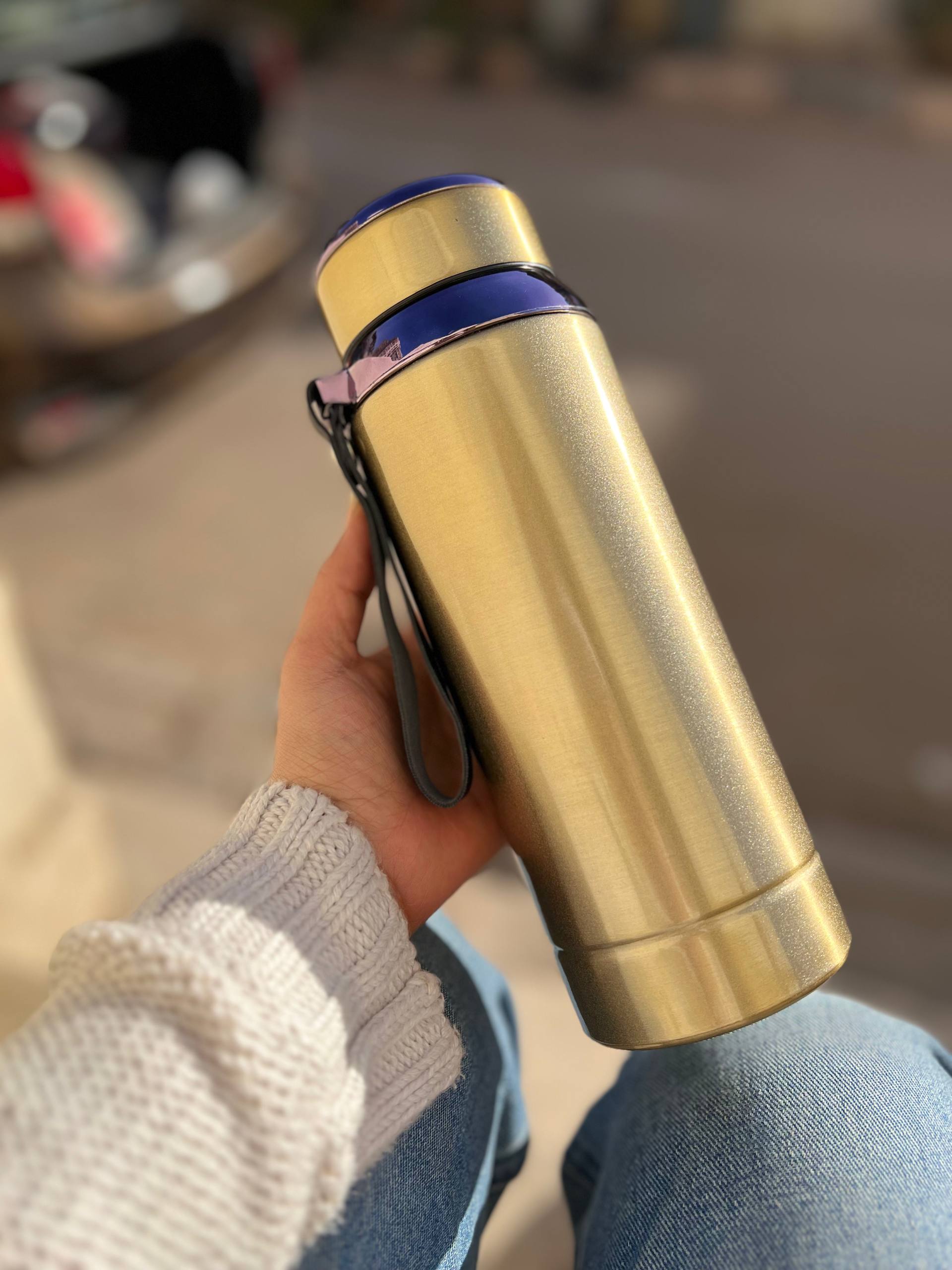 Stainless Steel Thermal Bottle with Strainer – 800 ml - Customization Options