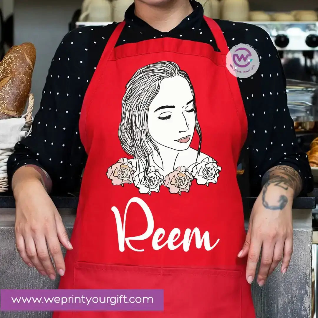 Personalized Name Apron – Heavy Cotton Cooking Apron with Pocket & Adjustable Tie - WE PRINT