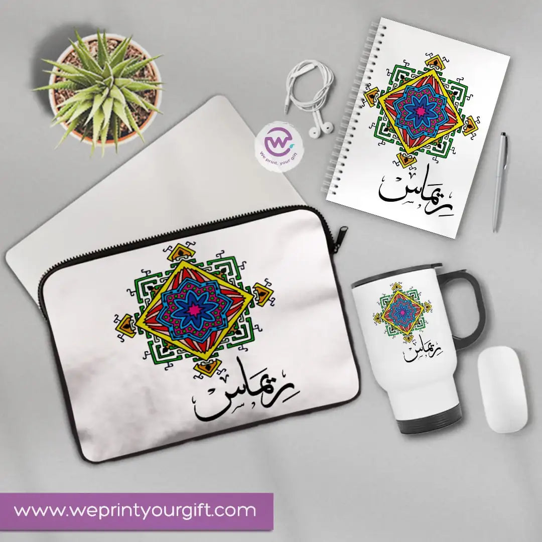 3-Piece Personalized Gift Set | Laptop Sleeve, Travel Mug & Hard Cover Notebook - WE PRINT