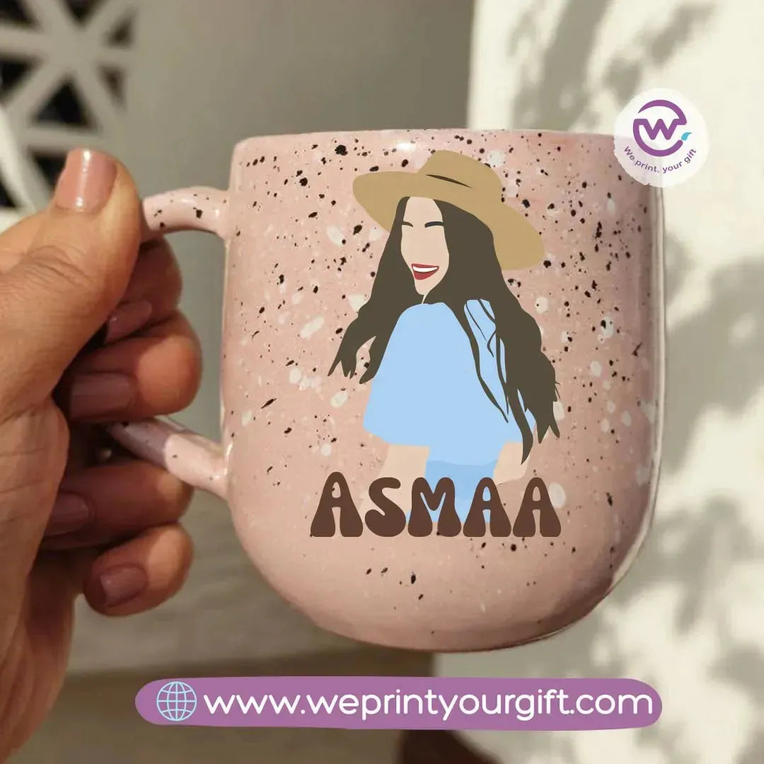 Pink Marble Pottery Mug- Boho - WE PRINT