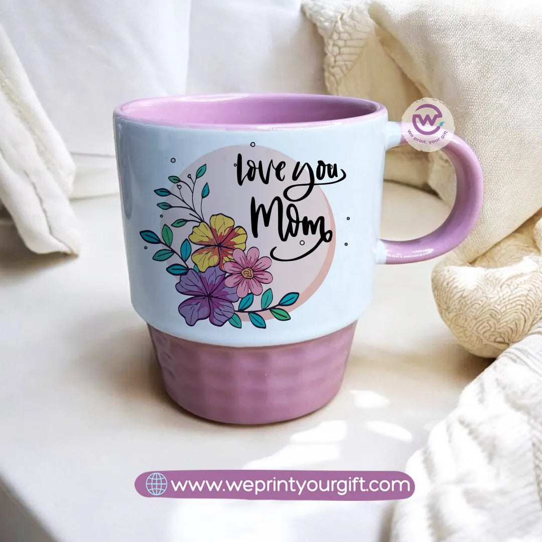Ribbed Mug- Mom designs - WE PRINT
