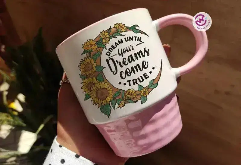 Ribbed Mug - Pink - Dream Catcher - WE PRINT