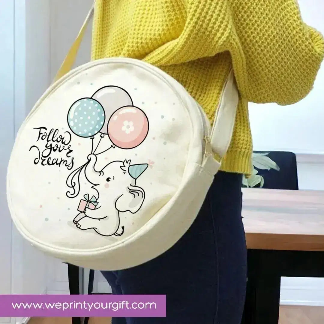 Round Bag -Cute Elephant - WE PRINT