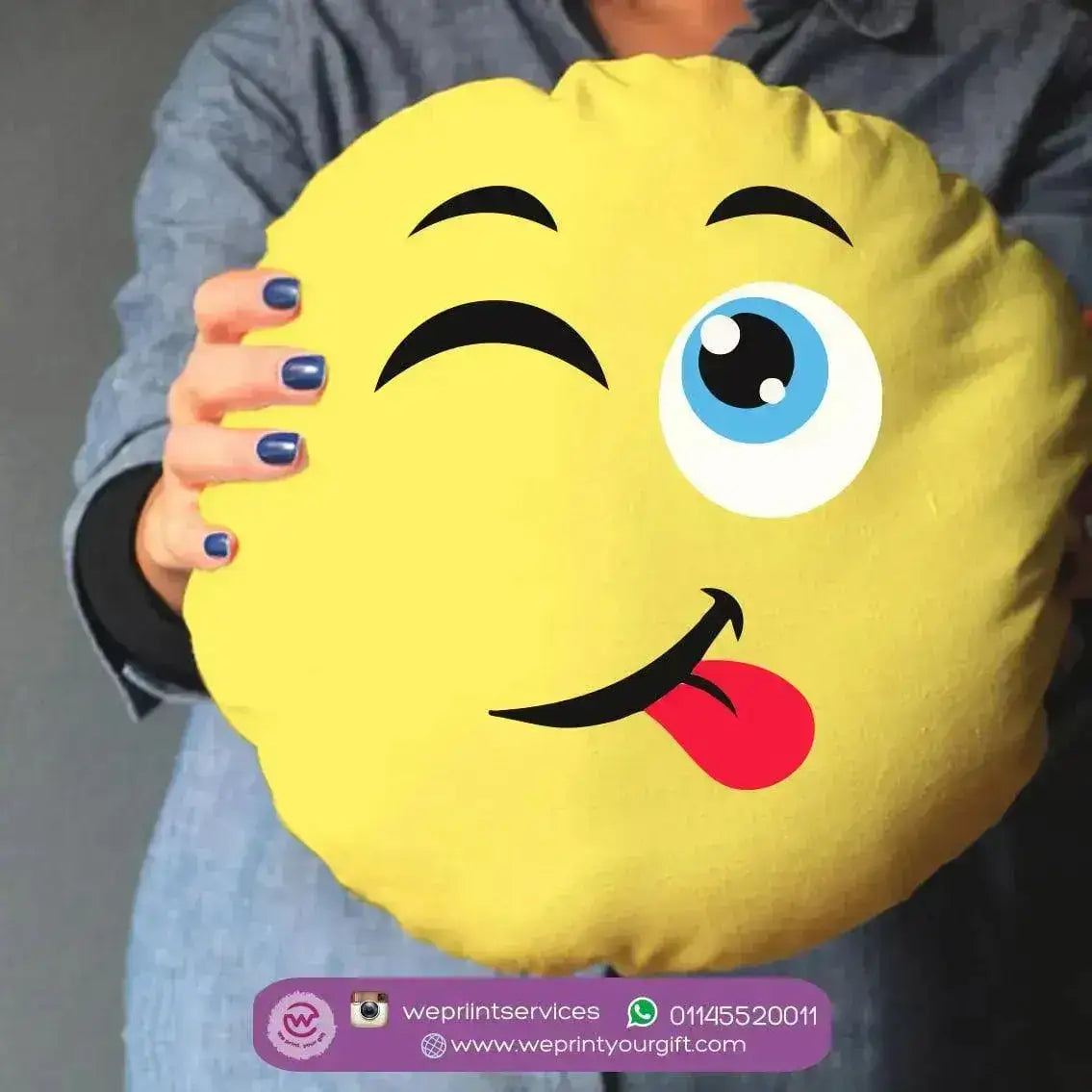Round Cushion -Emoji - WE PRINT