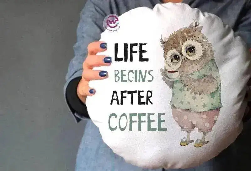 Round Cushion -Owls - WE PRINT