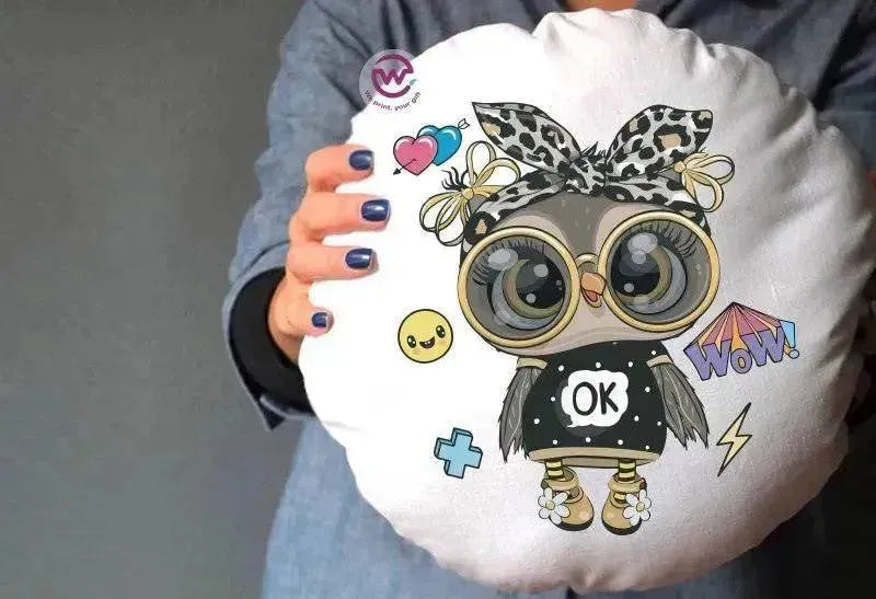Round Cushion -Owls - WE PRINT