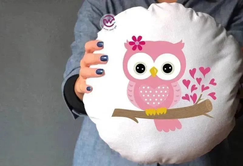 Round Cushion -Owls - WE PRINT