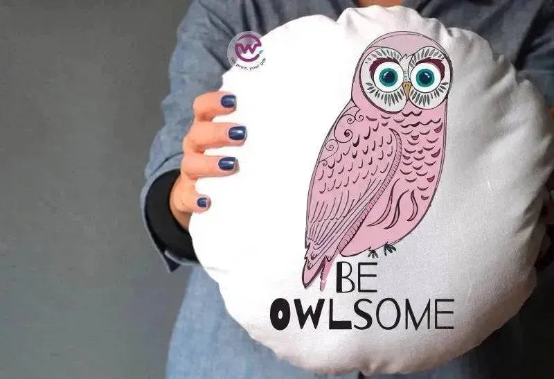 Round Cushion -Owls - WE PRINT