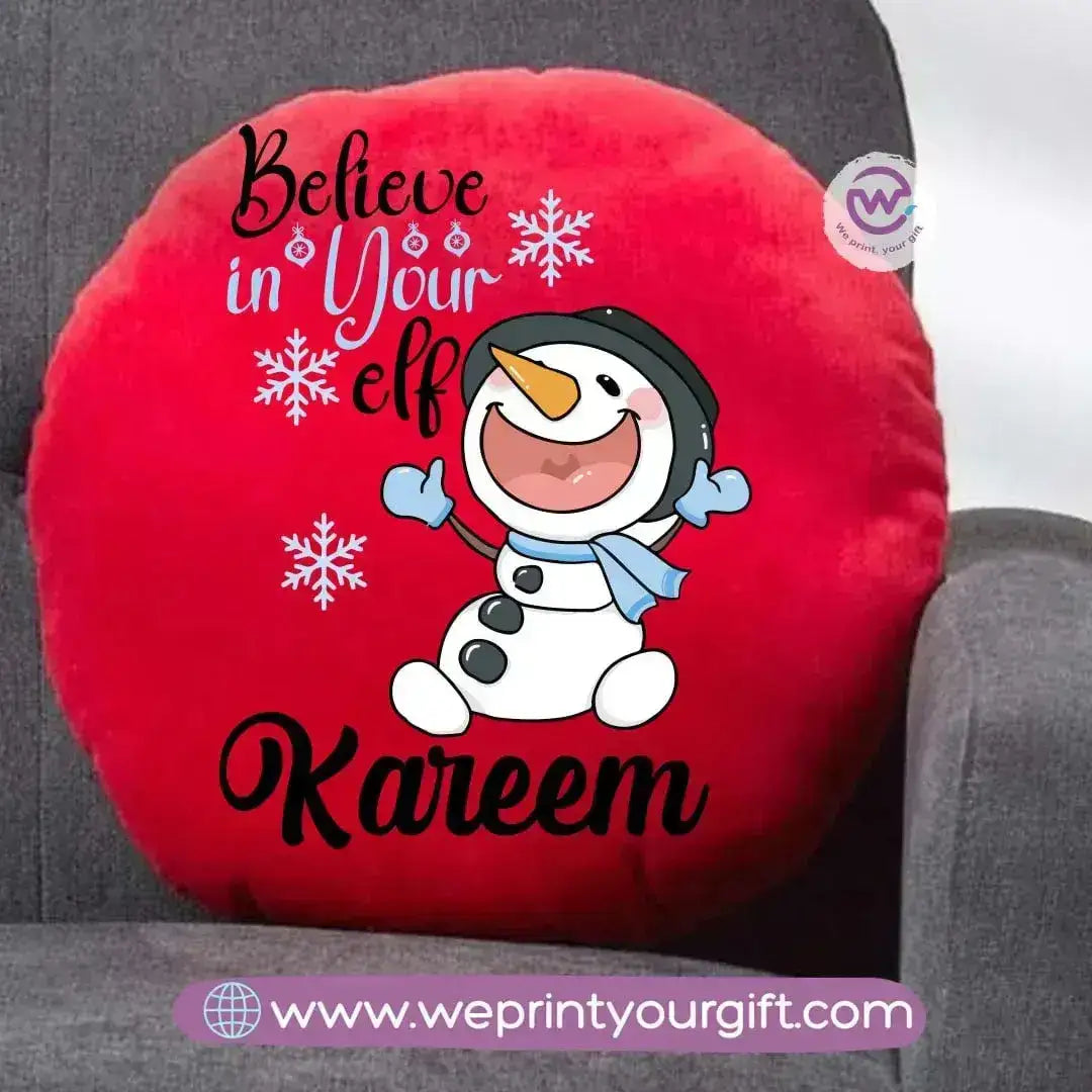 Round Cushion- Snow man - WE PRINT