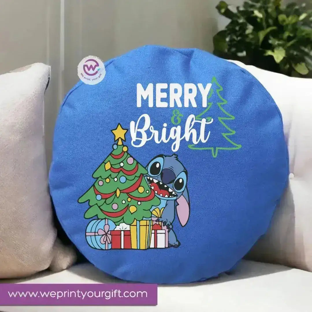 Round Cushion -stich- Christmas - WE PRINT