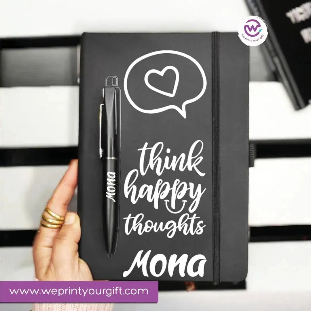 Rubber Notebook with magnetic pen - WE PRINT