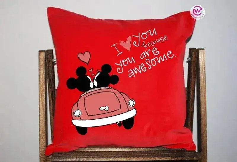 Square Cushion-Love is -Valentine's Day - WE PRINT