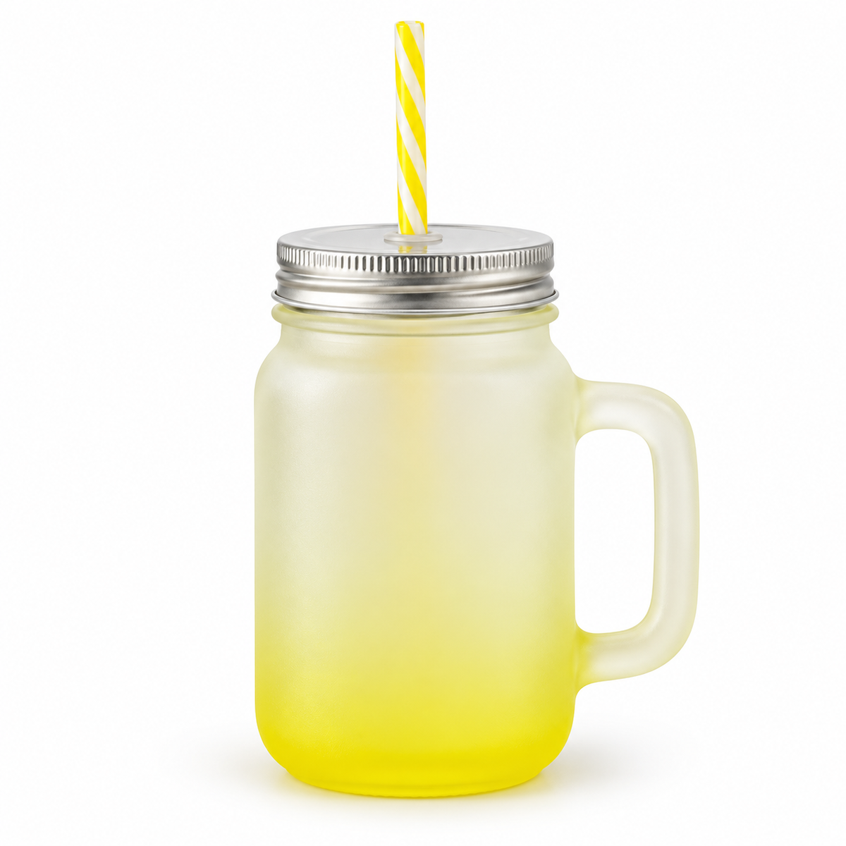 Gradient Glass Mug with Aluminum Lid & Straw - Customization Options