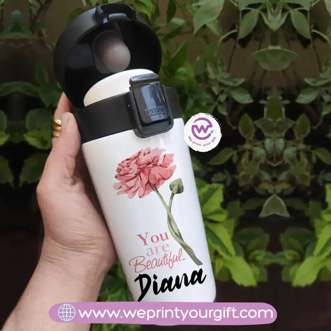 Thermal Mug with Black Lock- Floral - WE PRINT