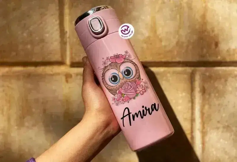 Thermal Mug with Lock & Digital Screen - OWL - WE PRINT