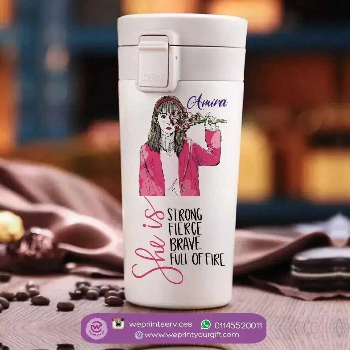 Thermal Mug with Lock - Motivation - WE PRINT