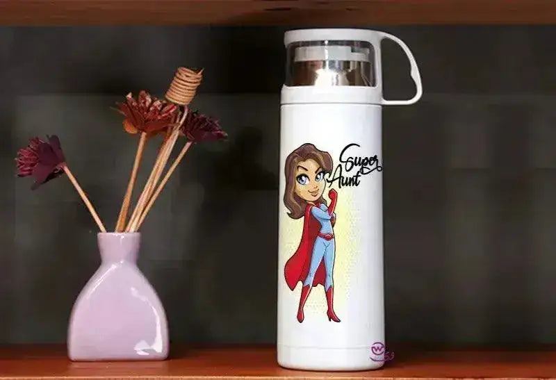 Thermal Thermos With Cup -Stainless Steel - Family - WE PRINT