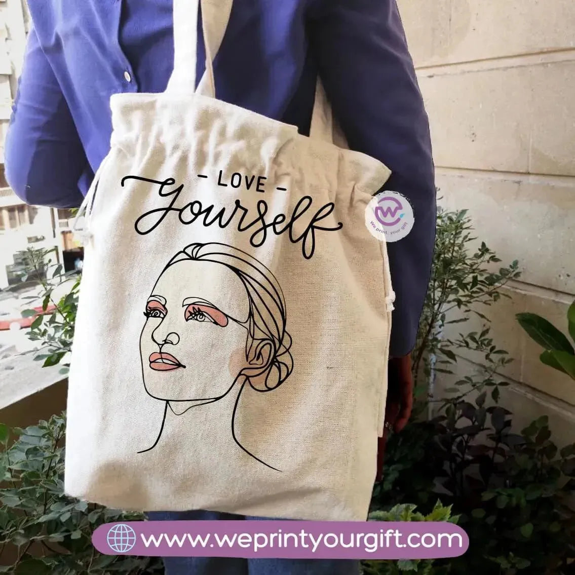 Tote bag with string- Boho - WE PRINT