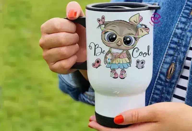 Travel Mug White - Owl