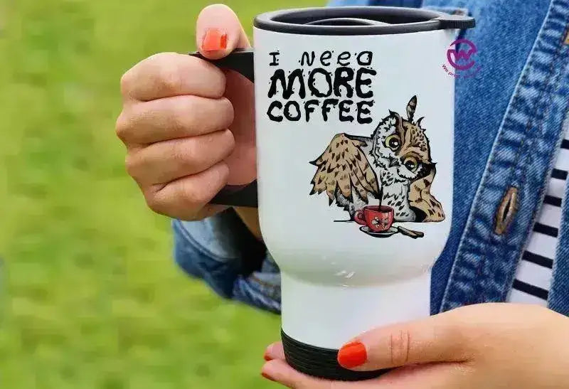 Travel Mug White - Owl - WE PRINT