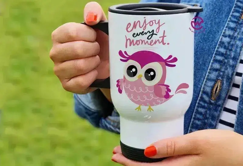 Travel Mug White - Owl - WE PRINT