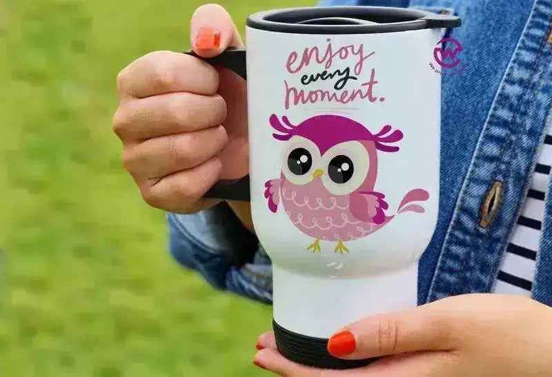 Travel Mug White - Owl