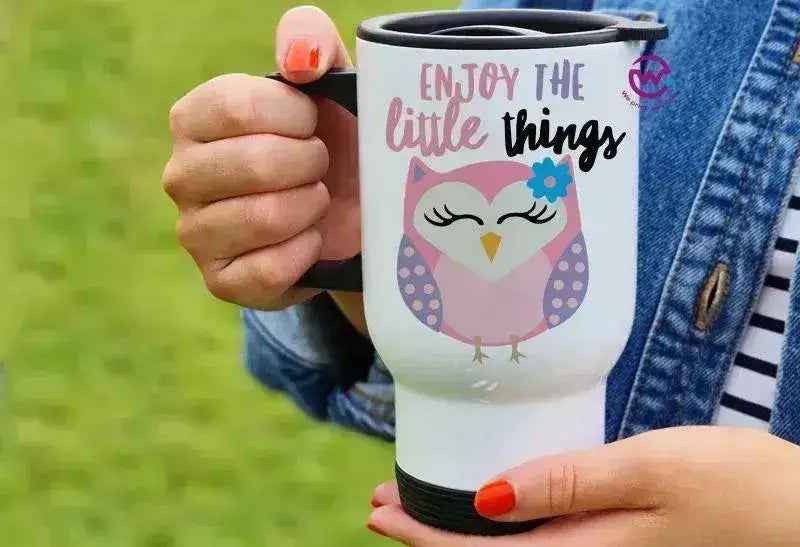 Travel Mug White - Owl