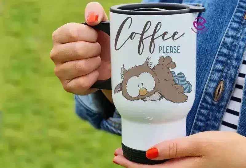 Travel Mug White - Owl