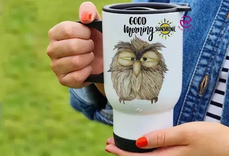 Travel Mug White - Owl - WE PRINT