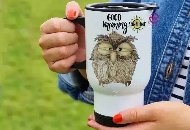 Travel Mug White - Owl