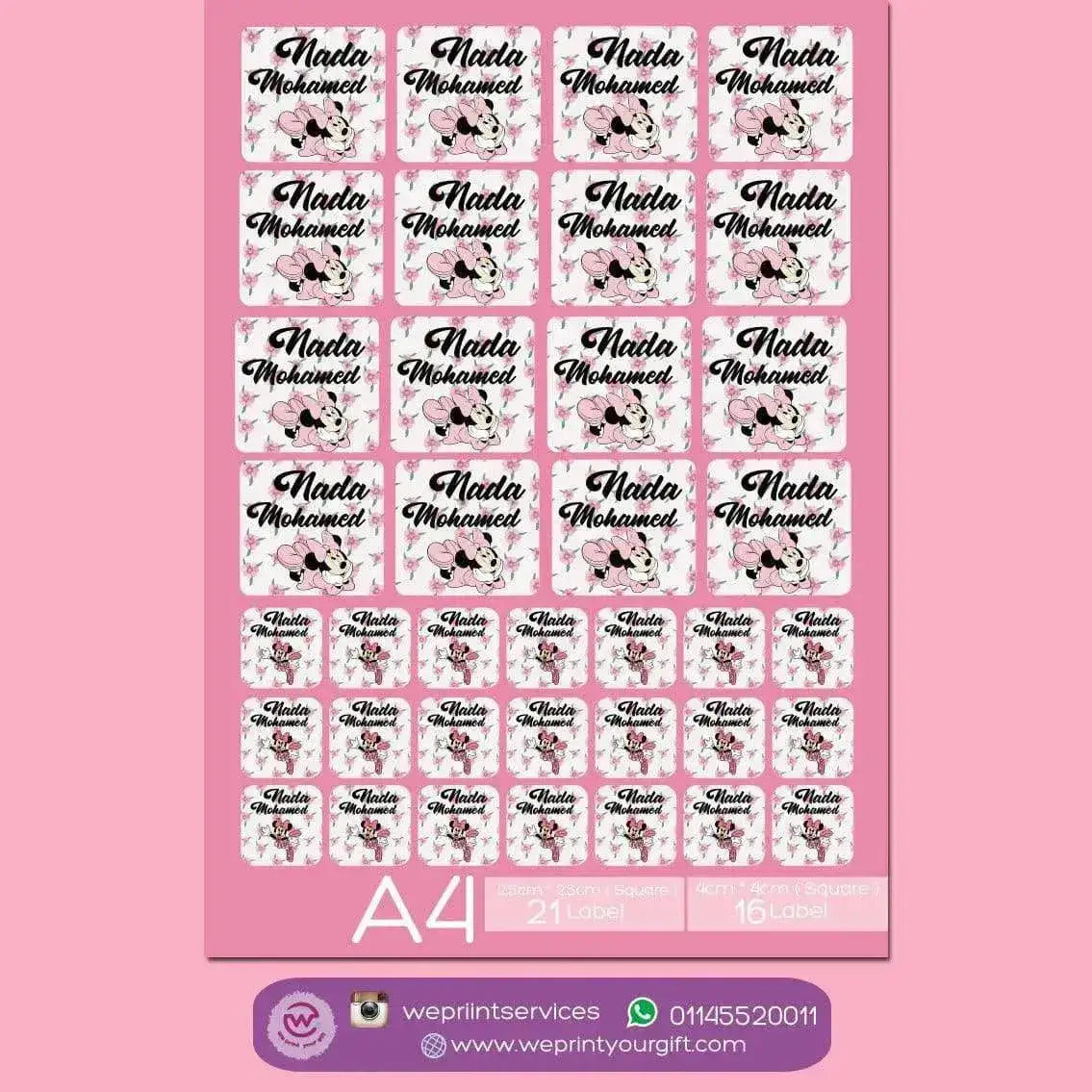 Waterproof label - school label Minnie - WE PRINT