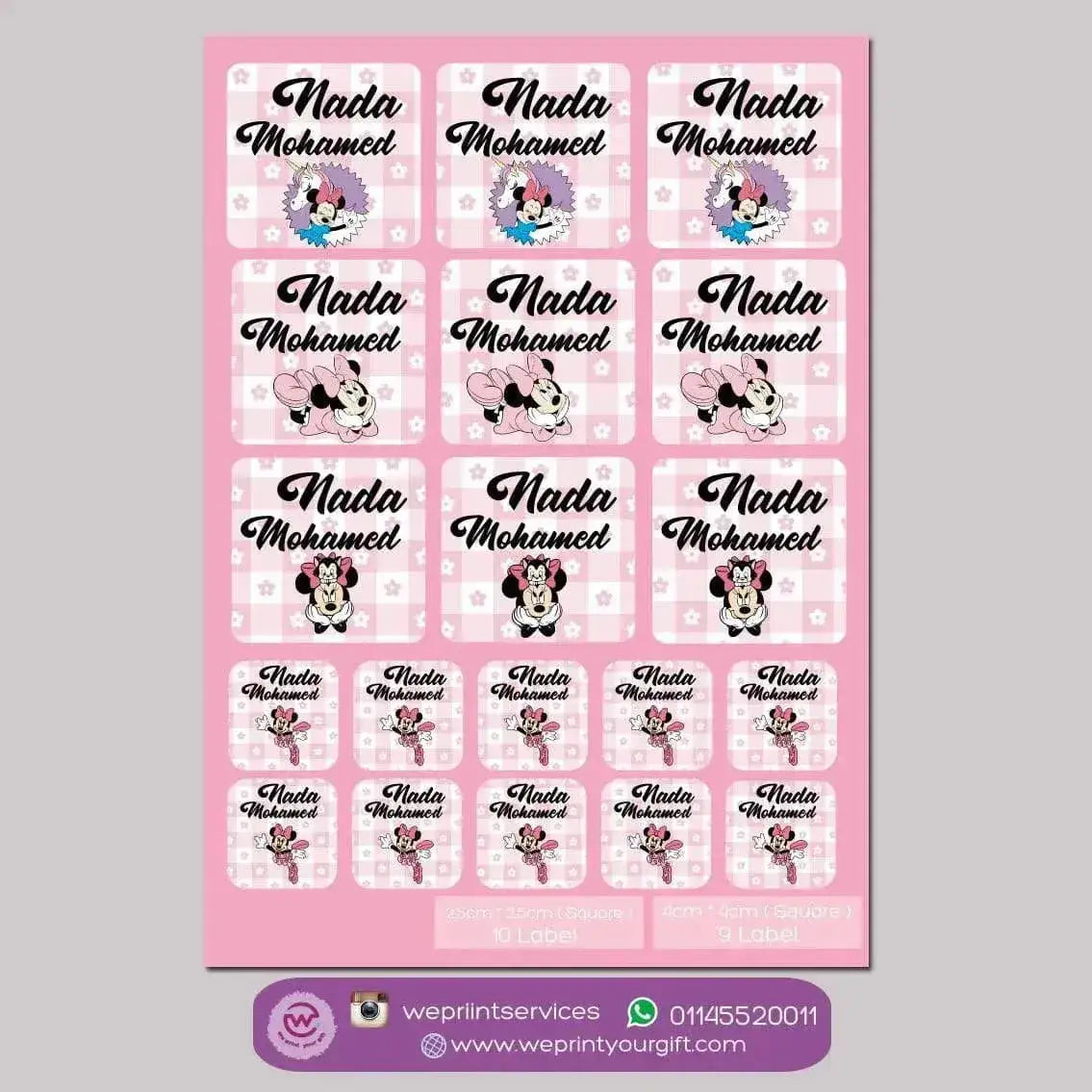 Waterproof label - school label Minnie - WE PRINT