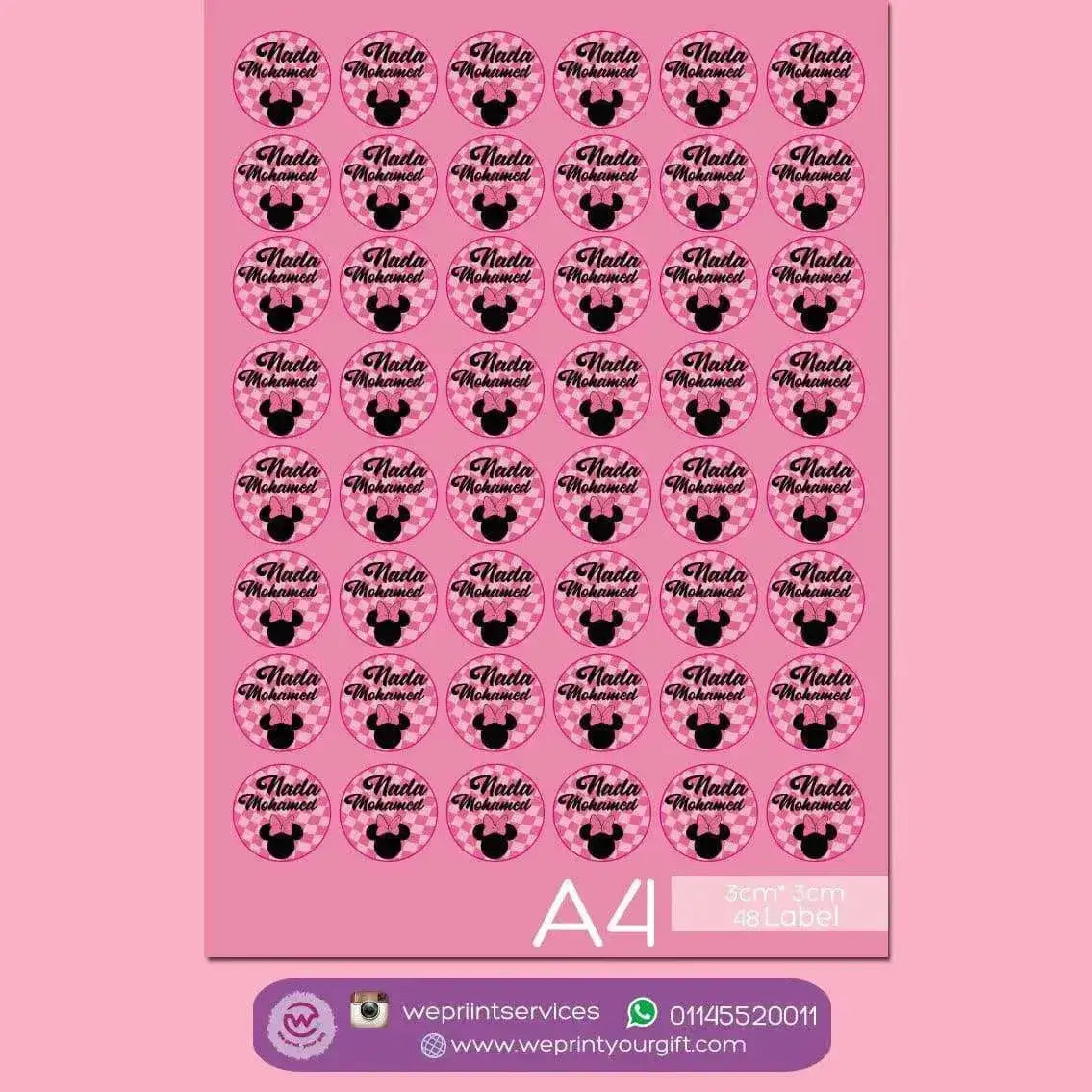 Waterproof label - school label Minnie - WE PRINT