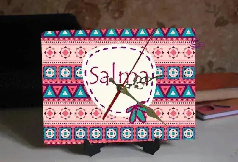 Wooden Desk Clock -Arabic Names-A - WE PRINT