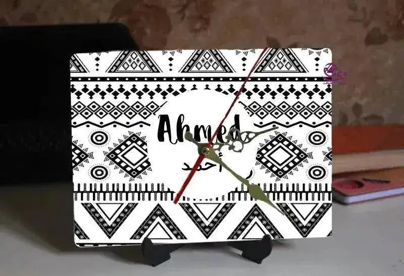 Wooden Desk Clock -Arabic Names-A - WE PRINT