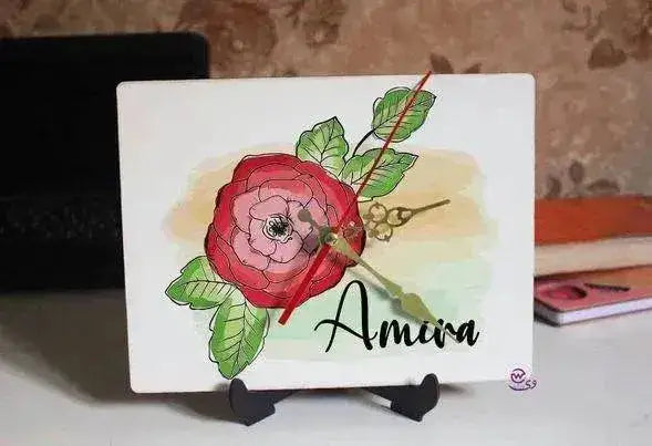 Wooden Desk Clock -English Names - WE PRINT