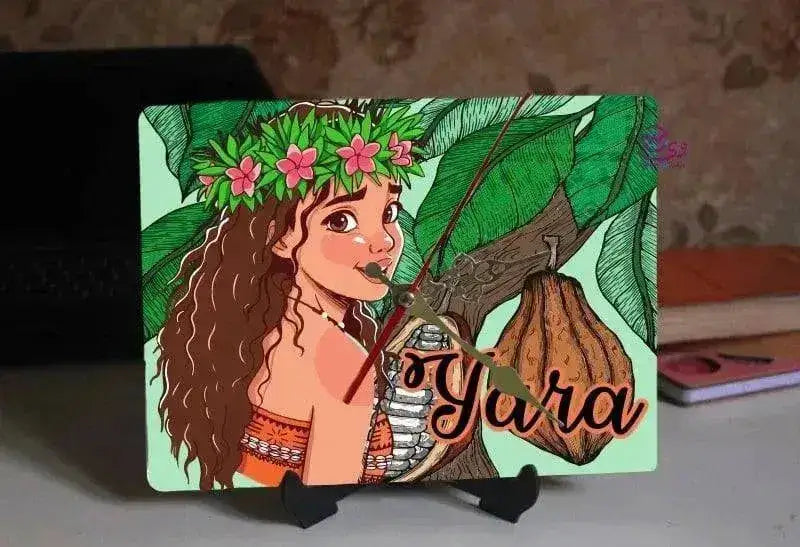 Wooden Desk Clock - Moana - WE PRINT