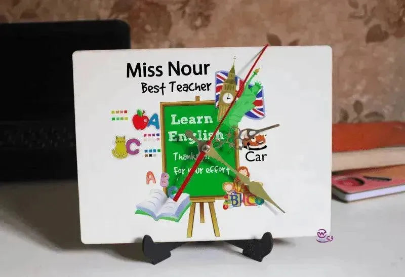 Wooden Desk Clock - Teachers - WE PRINT