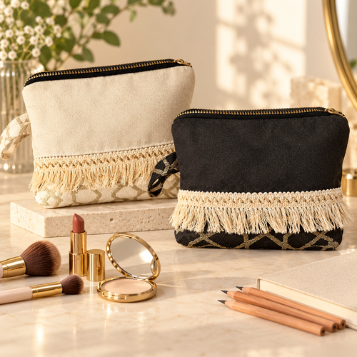 Pencil Case with Islamic Patterns & Tassels