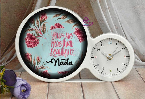 Lighting Mirror With Clock