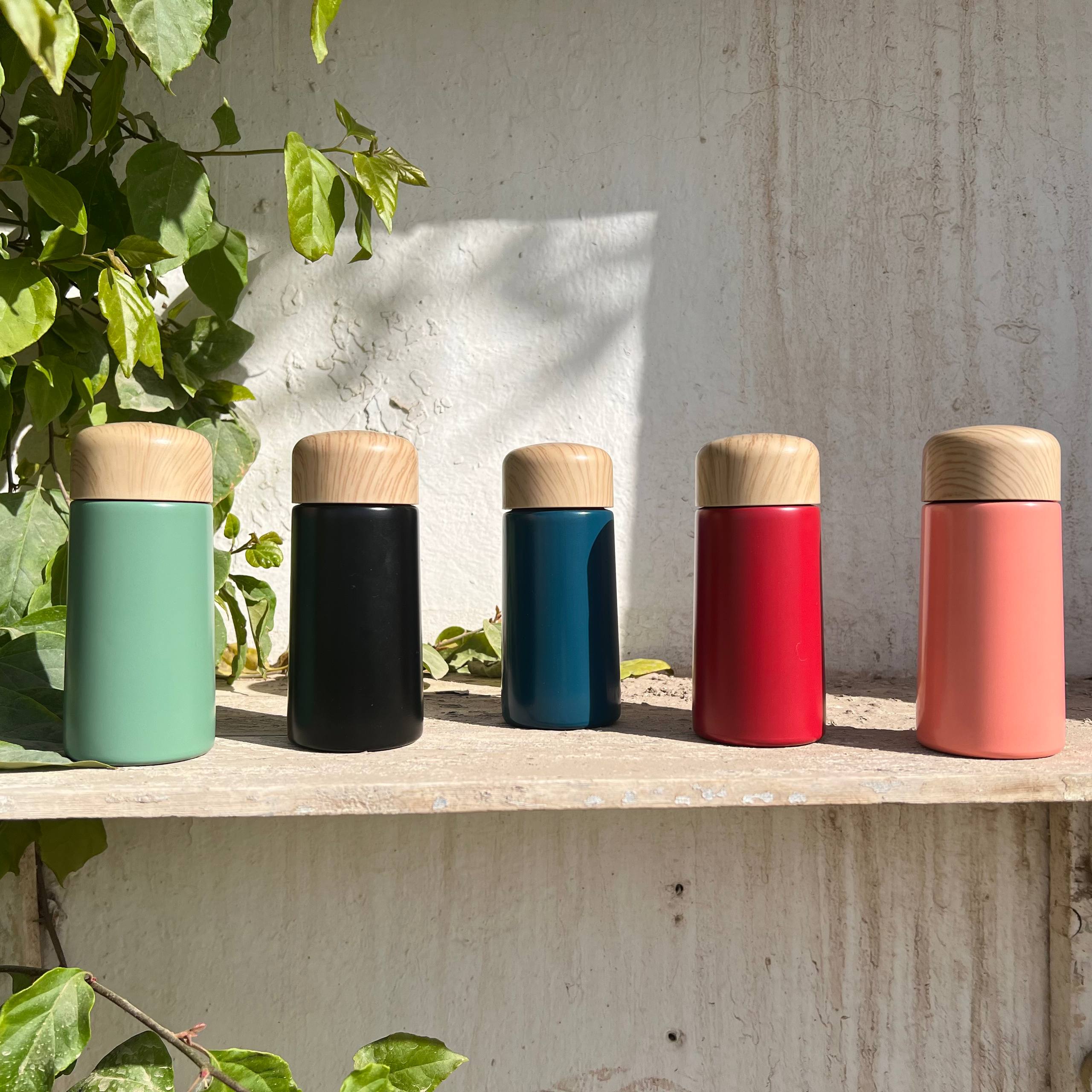 Mini Thermal Mugs with Wooden Lid (150ml & 250ml)