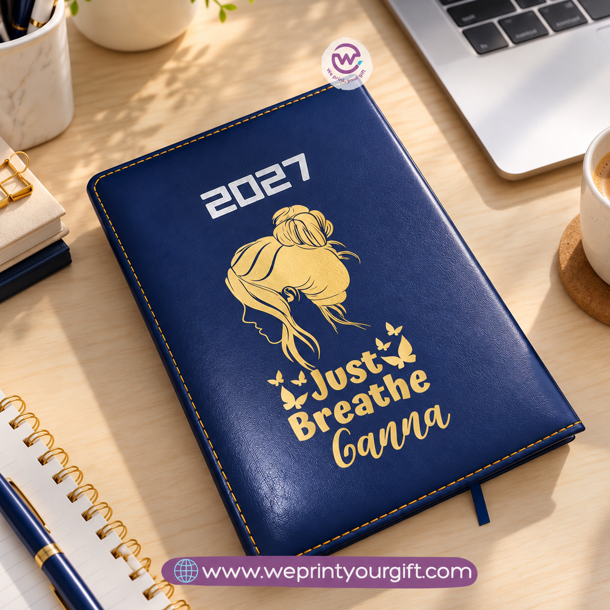 2027 Personalized Agenda – Gold Motivational Designs