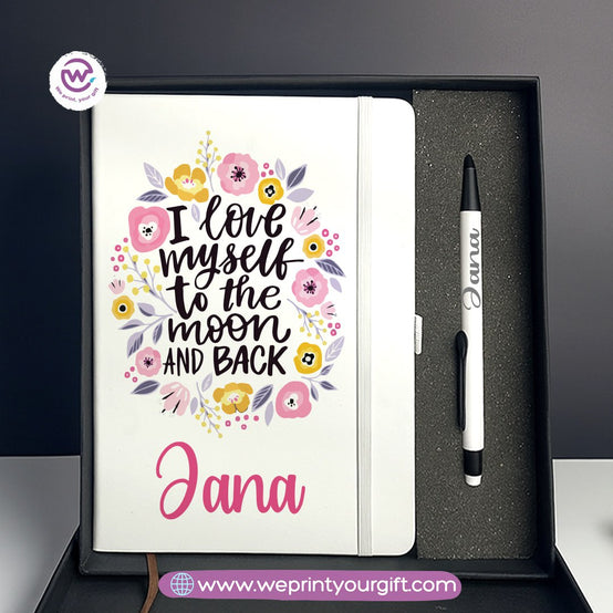 Inspiring Personalized Gift Box with Custom Notebook & Metal Pen