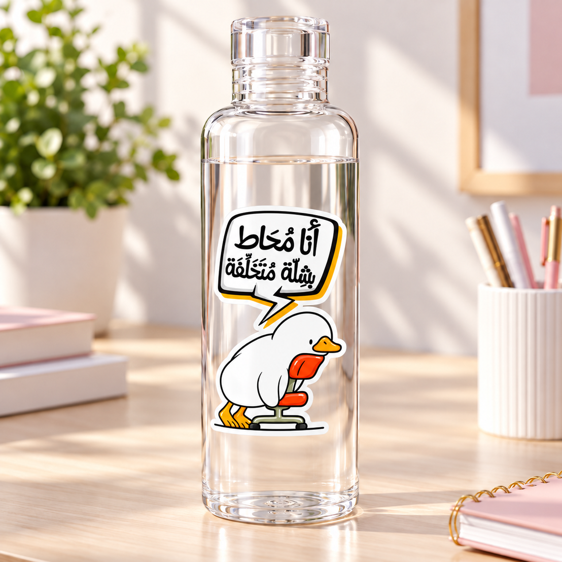 Funny Duck Clear Acrylic Water Bottles