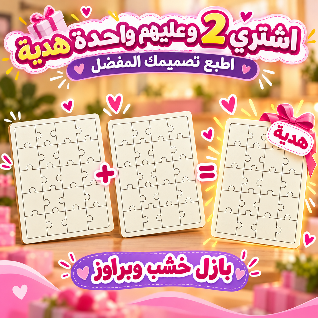 بازل خشب  - اشتري 2 واحصل على 1 مجانًا
